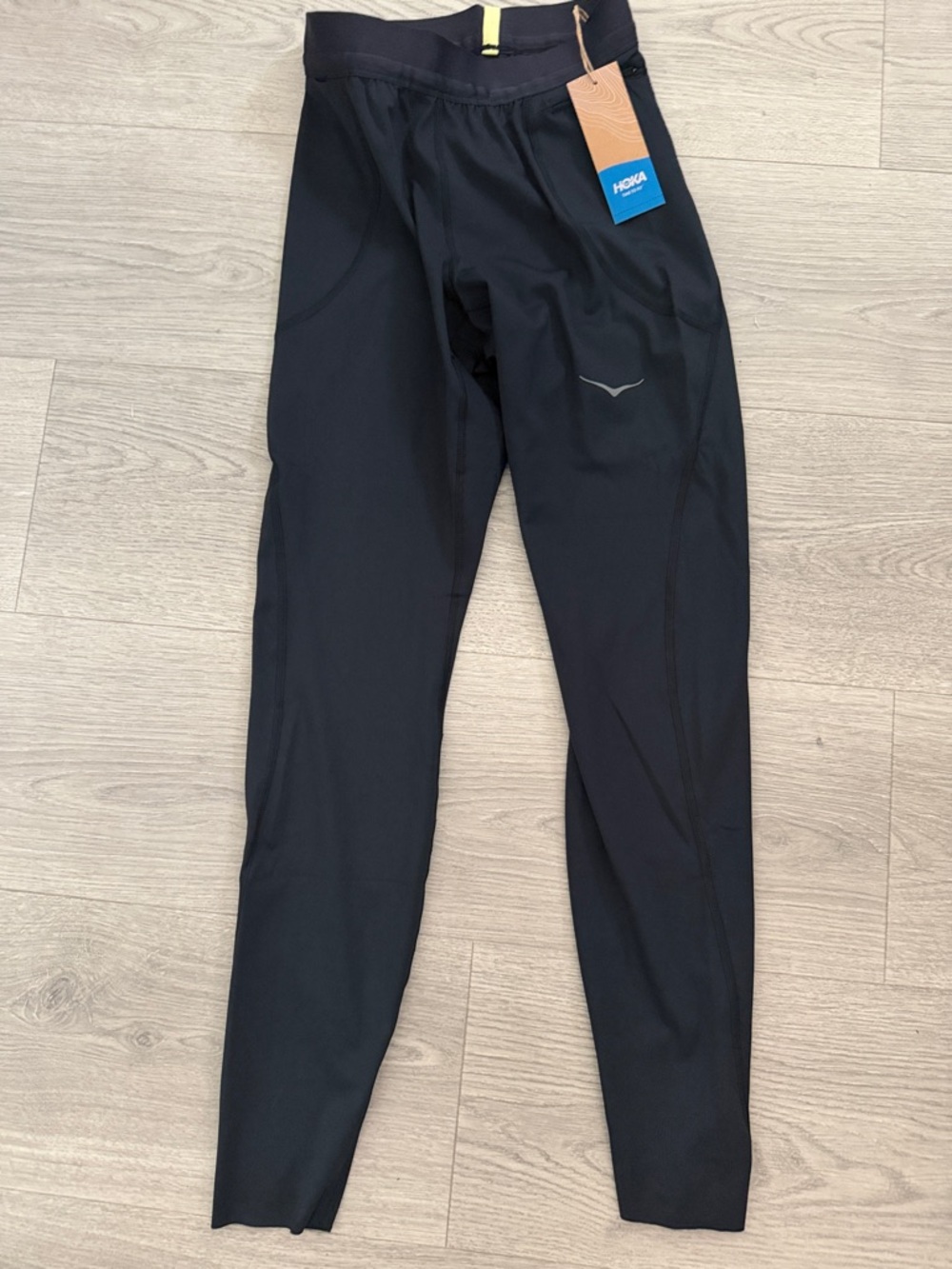 Hoka Black  Novafly Performance Running Tights with Reflective Logo
